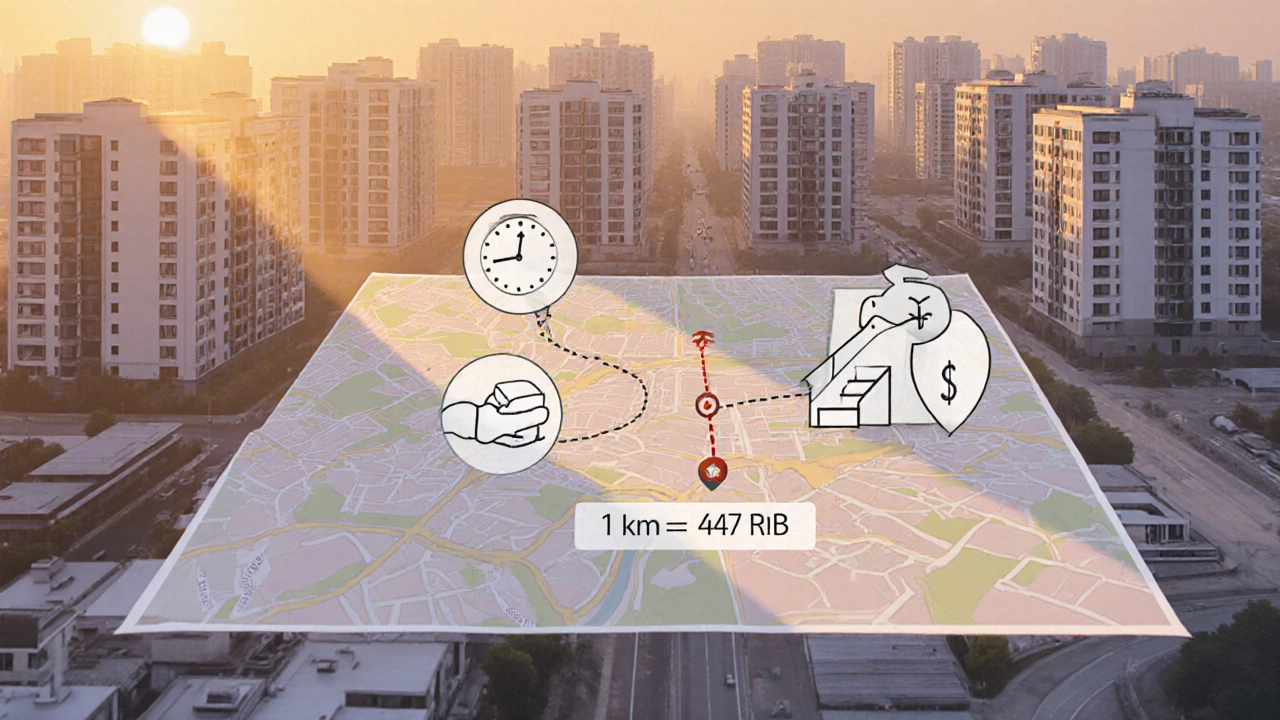 Карта маршрута с прозрачными расходами: ожидание, подъём, упаковка, страхование — всё складывается в стоимость 1 км.